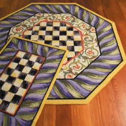 Courtly Check Rug - 5' Octagon - Purple & Green|MacKenzie-Childs Outlet