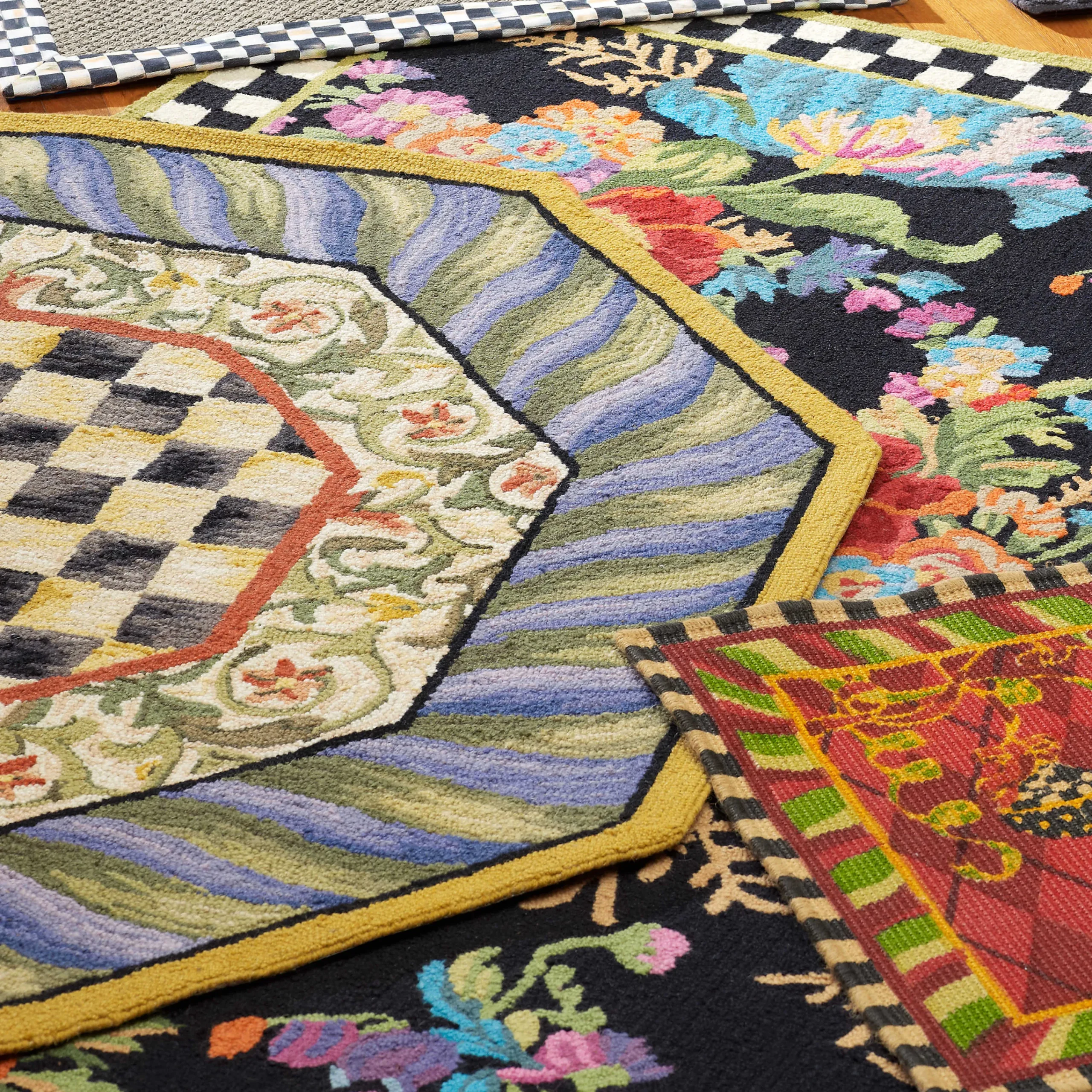 Courtly Check Rug - 5' Octagon - Purple & Green|MacKenzie-Childs Outlet