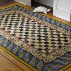 Courtly Check Rug - 5' X 8' - Purple & Green|MacKenzie-Childs Discount