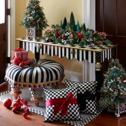 Courtly Check Sash Pillow - Black|MacKenzie-Childs Outlet