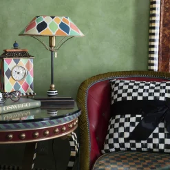 Courtly Check Sash Pillow - Black|MacKenzie-Childs Outlet