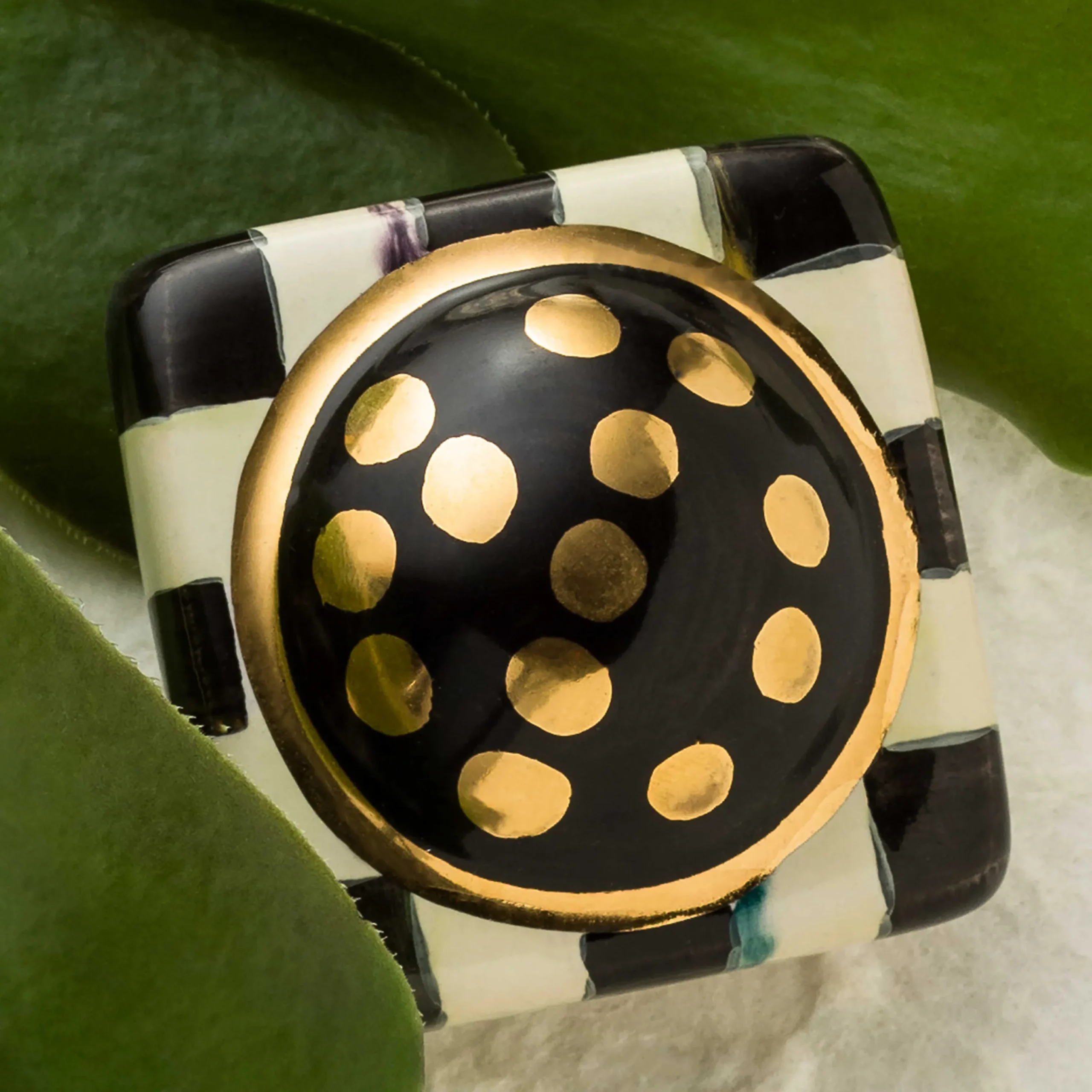 Courtly Check Square Knob|MacKenzie-Childs Online
