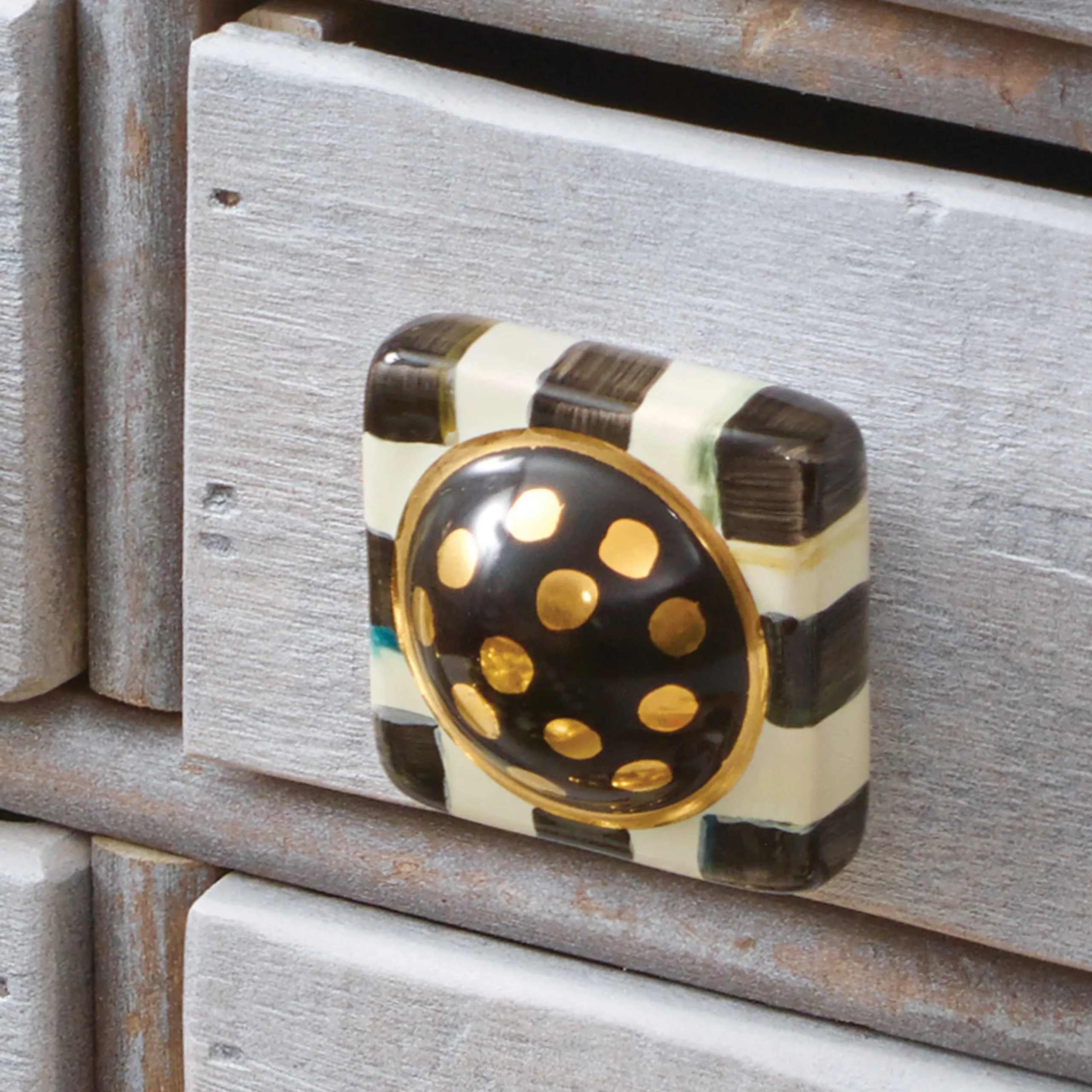 Courtly Check Square Knob|MacKenzie-Childs Online