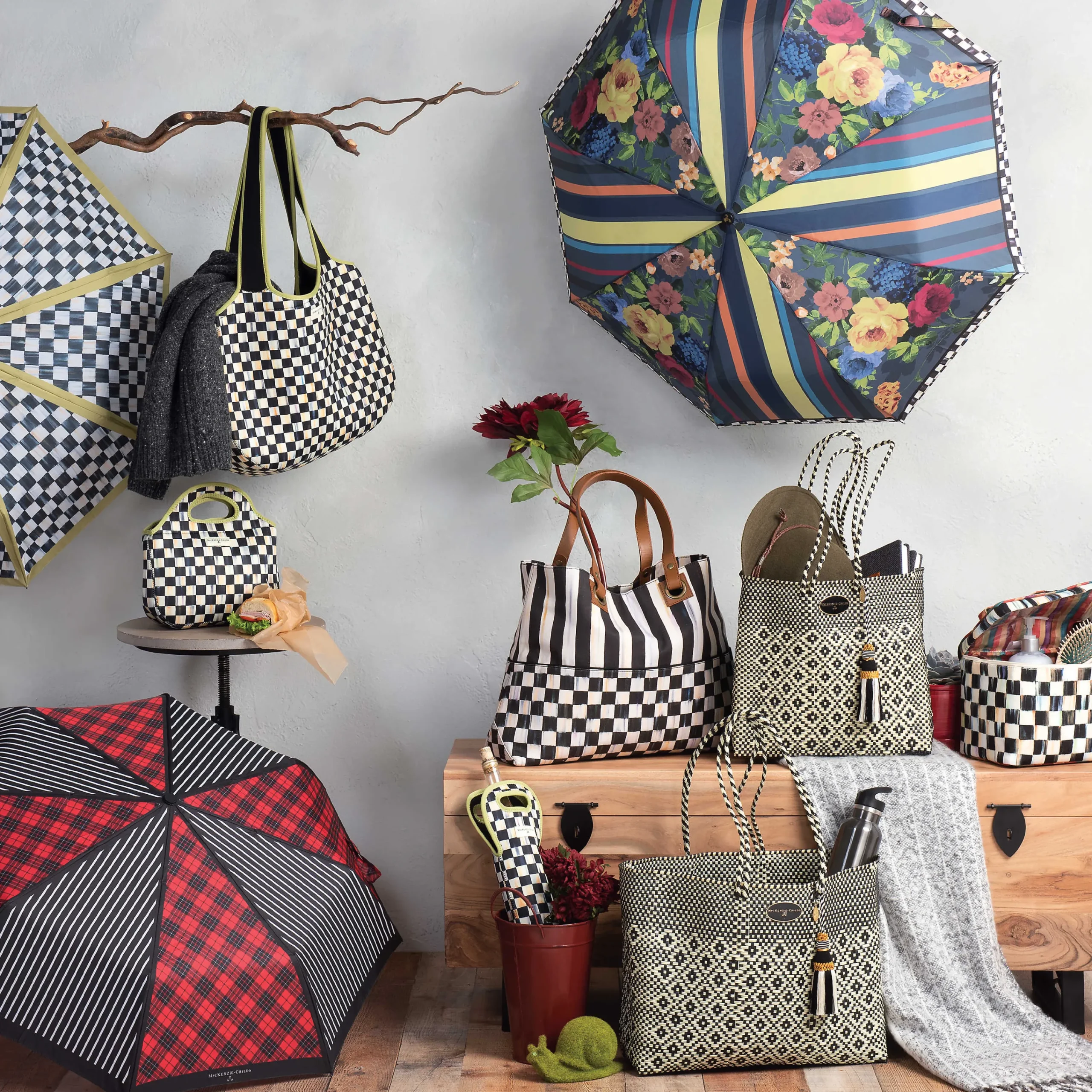 Courtly Check Travel Umbrella|MacKenzie-Childs Best