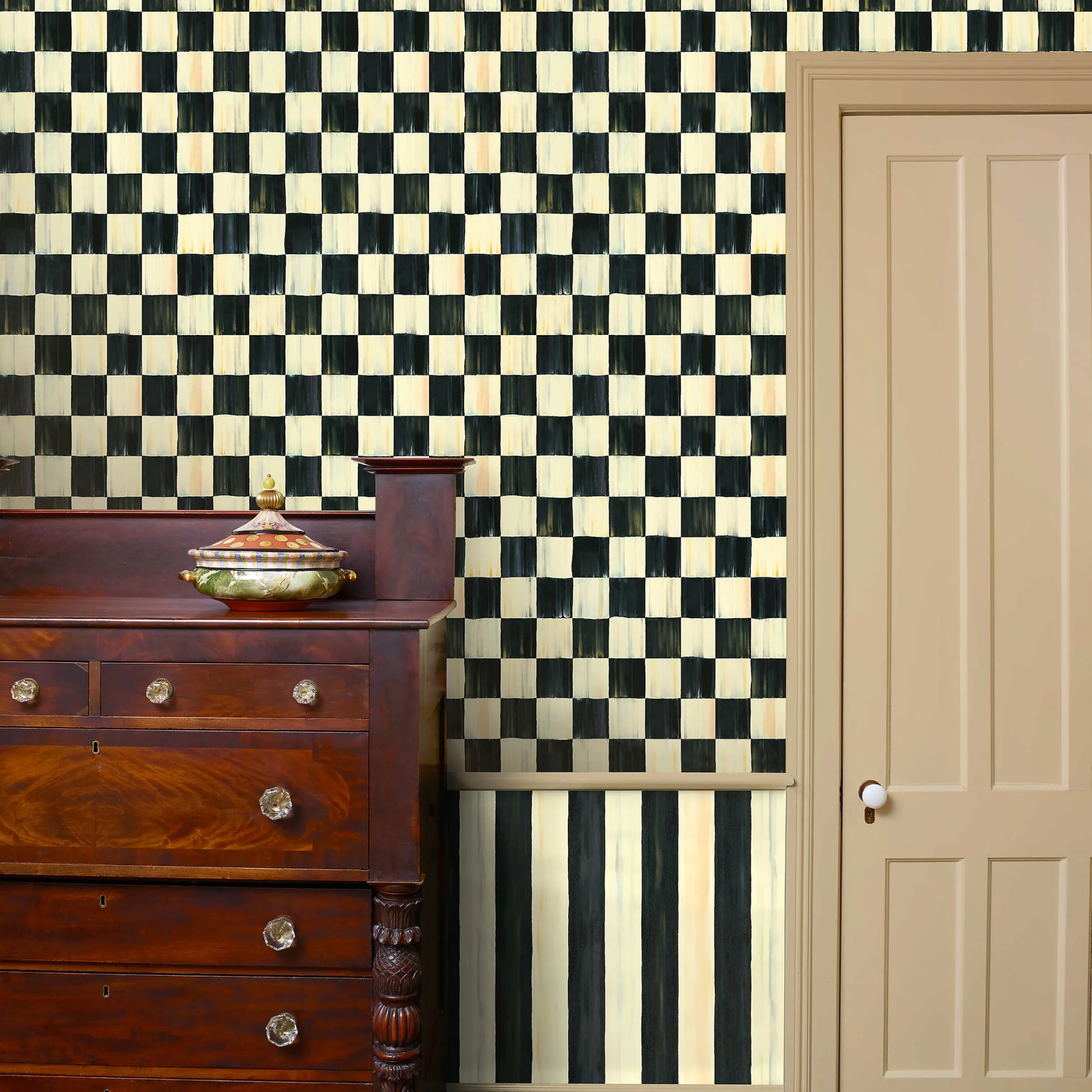 Courtly Check Wallpaper|MacKenzie-Childs Discount
