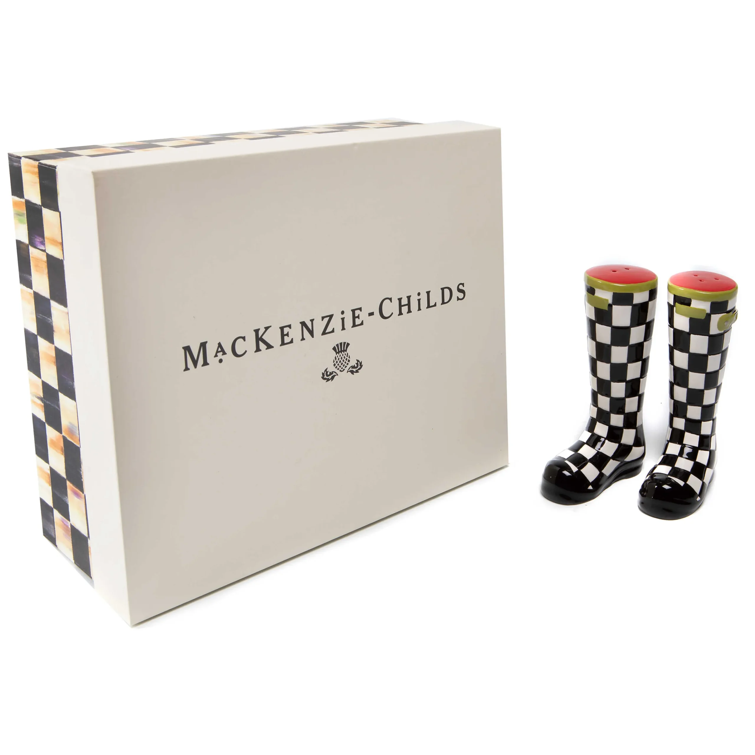 Courtly Check Wellies Salt & Pepper Set|MacKenzie-Childs Discount