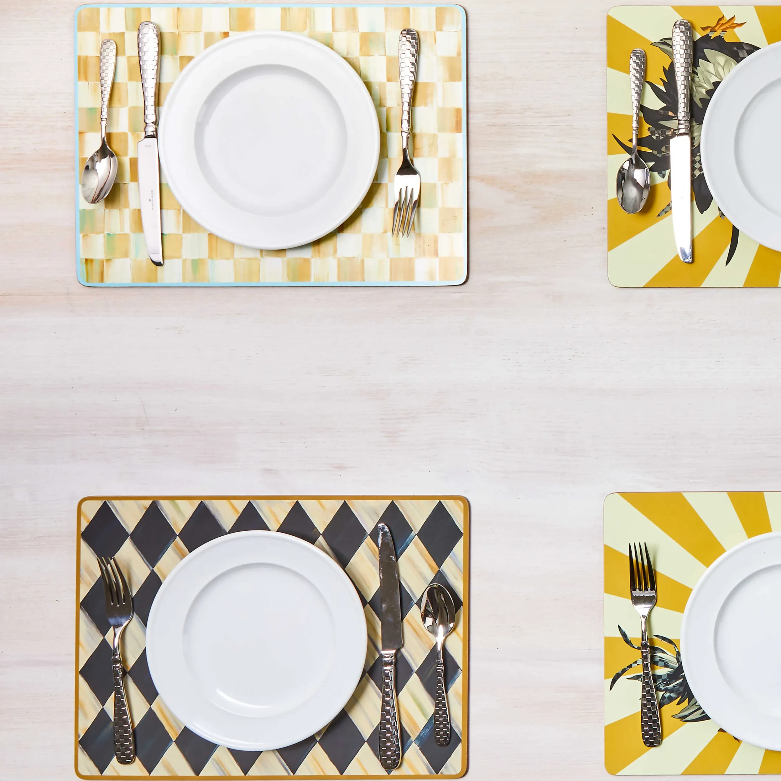 Courtly Harlequin Cork Back Placemats - Set Of 4|MacKenzie-Childs Best