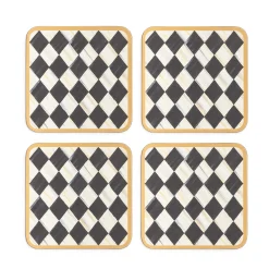 Courtly Harlequin Cork Back Coasters - Set Of 4|MacKenzie-Childs Clearance