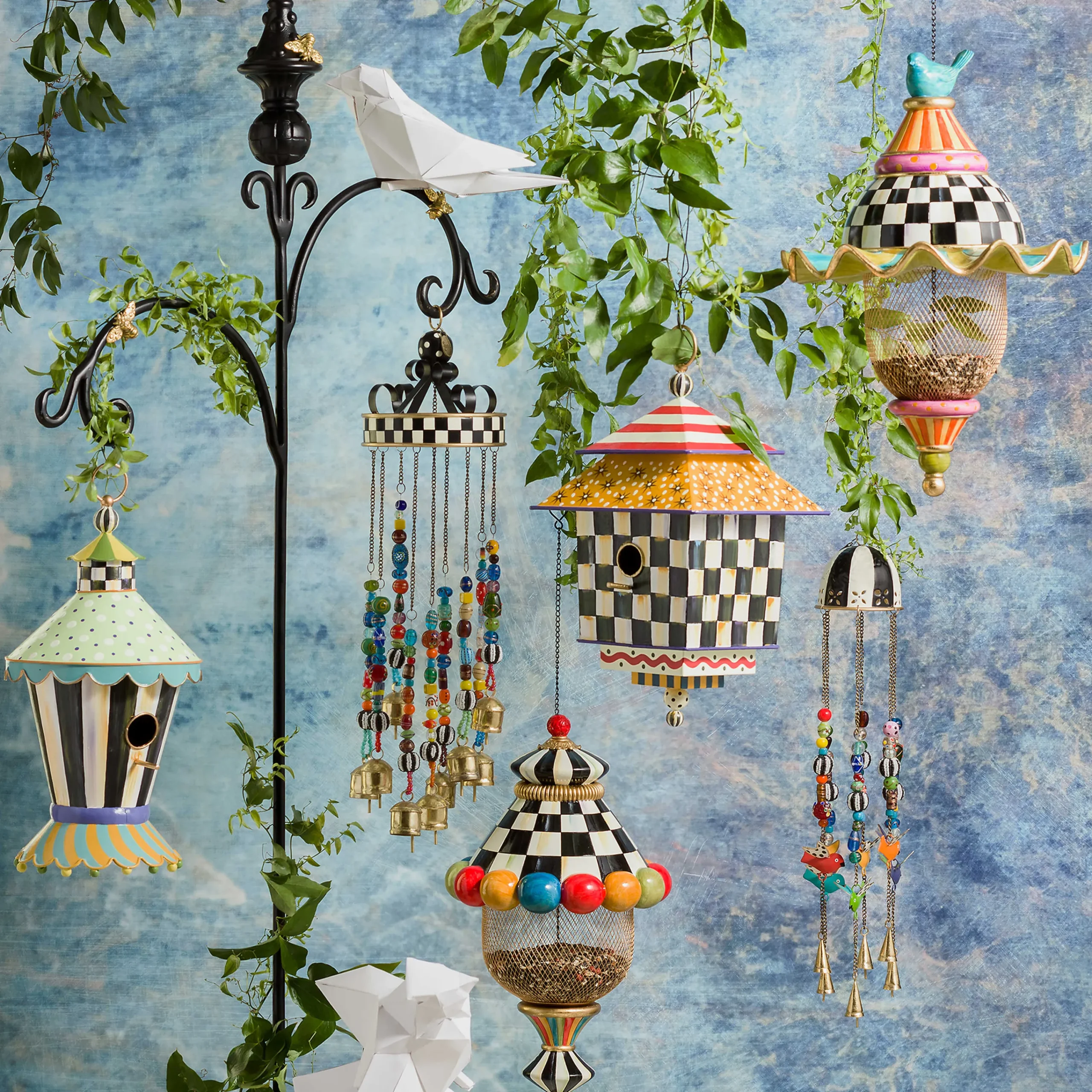 Courtly Stripe Birdhouse|MacKenzie-Childs