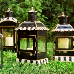 Courtly Stripe Candle Lantern - Small|MacKenzie-Childs Outlet