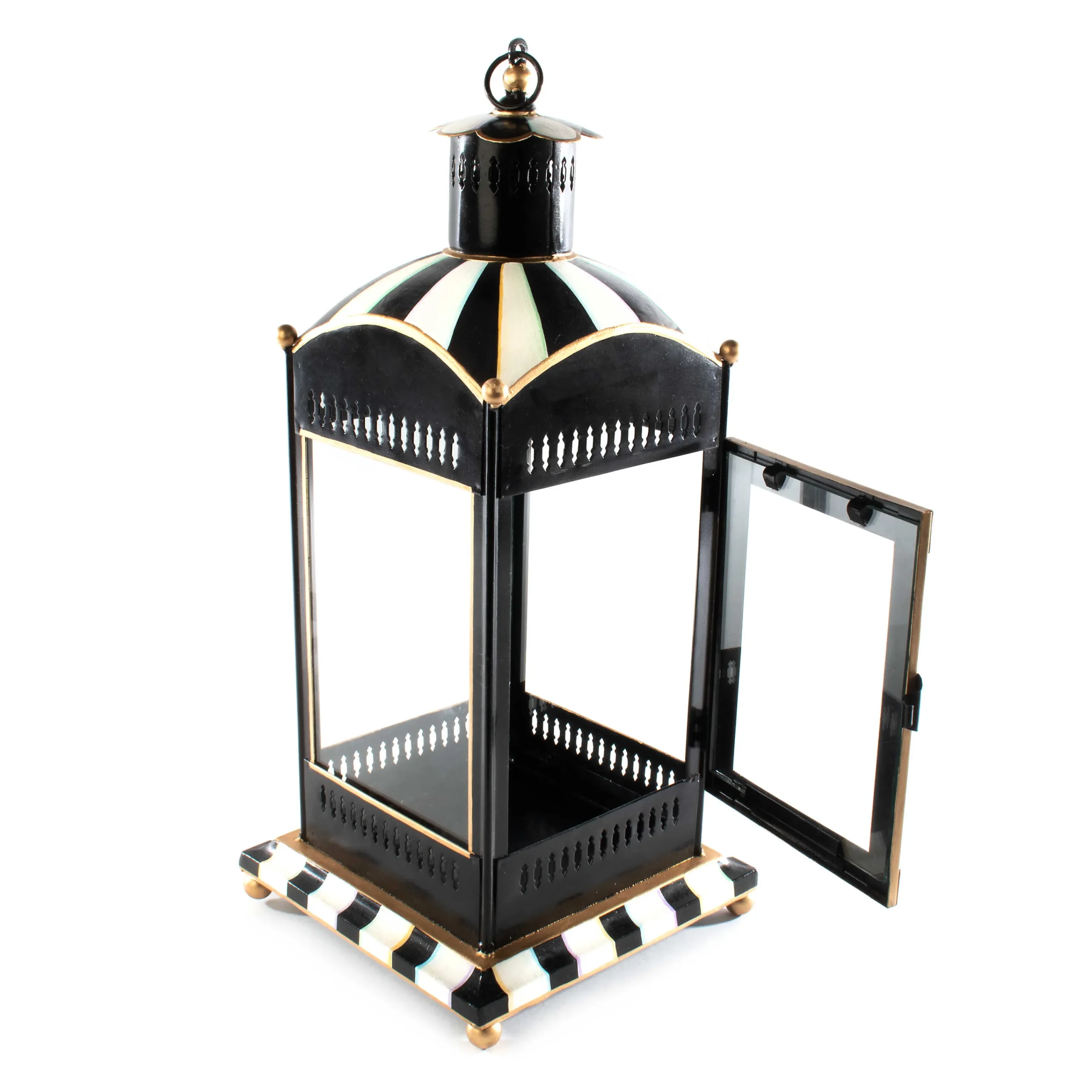 Courtly Stripe Candle Lantern - Large|MacKenzie-Childs New