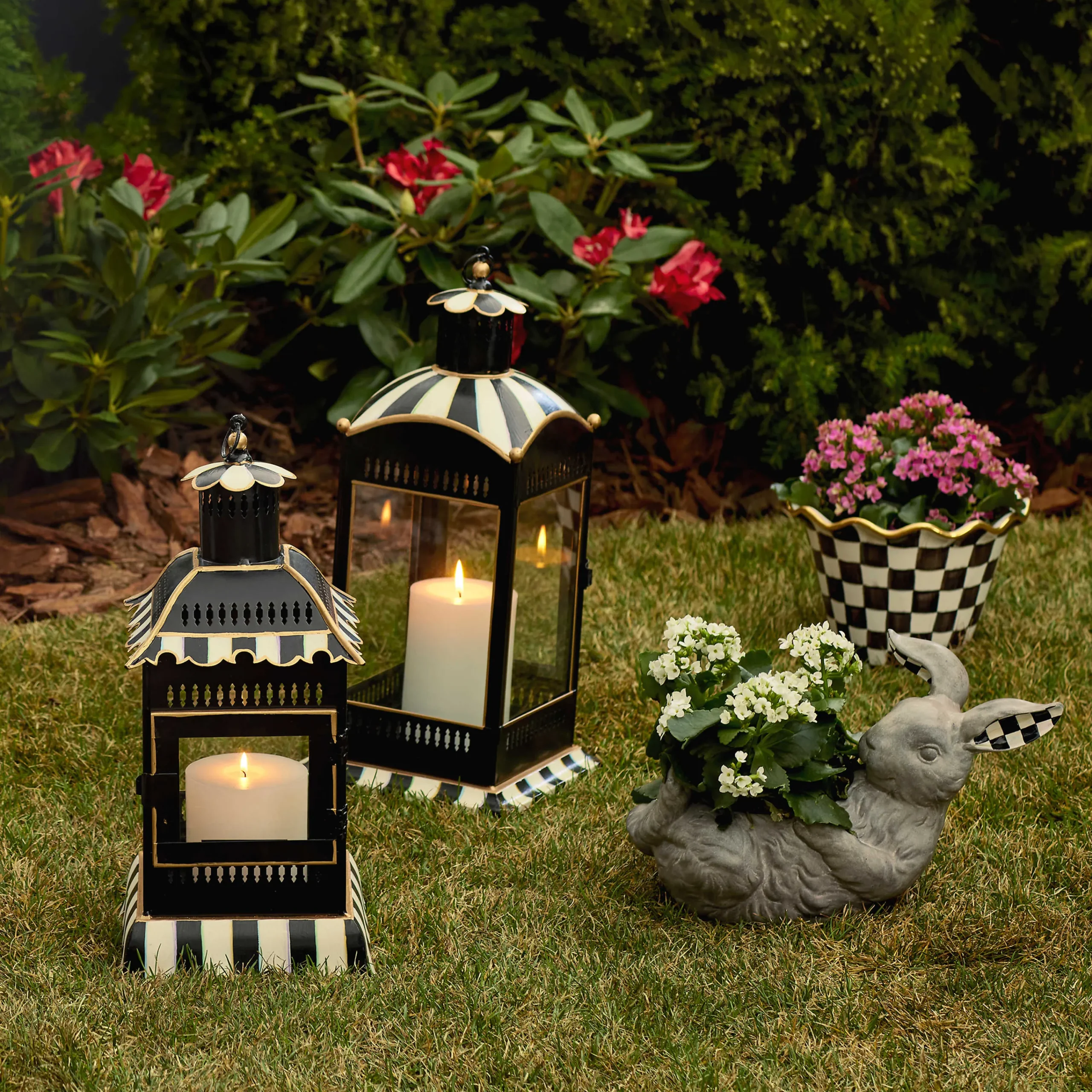 Courtly Stripe Candle Lantern - Large|MacKenzie-Childs New