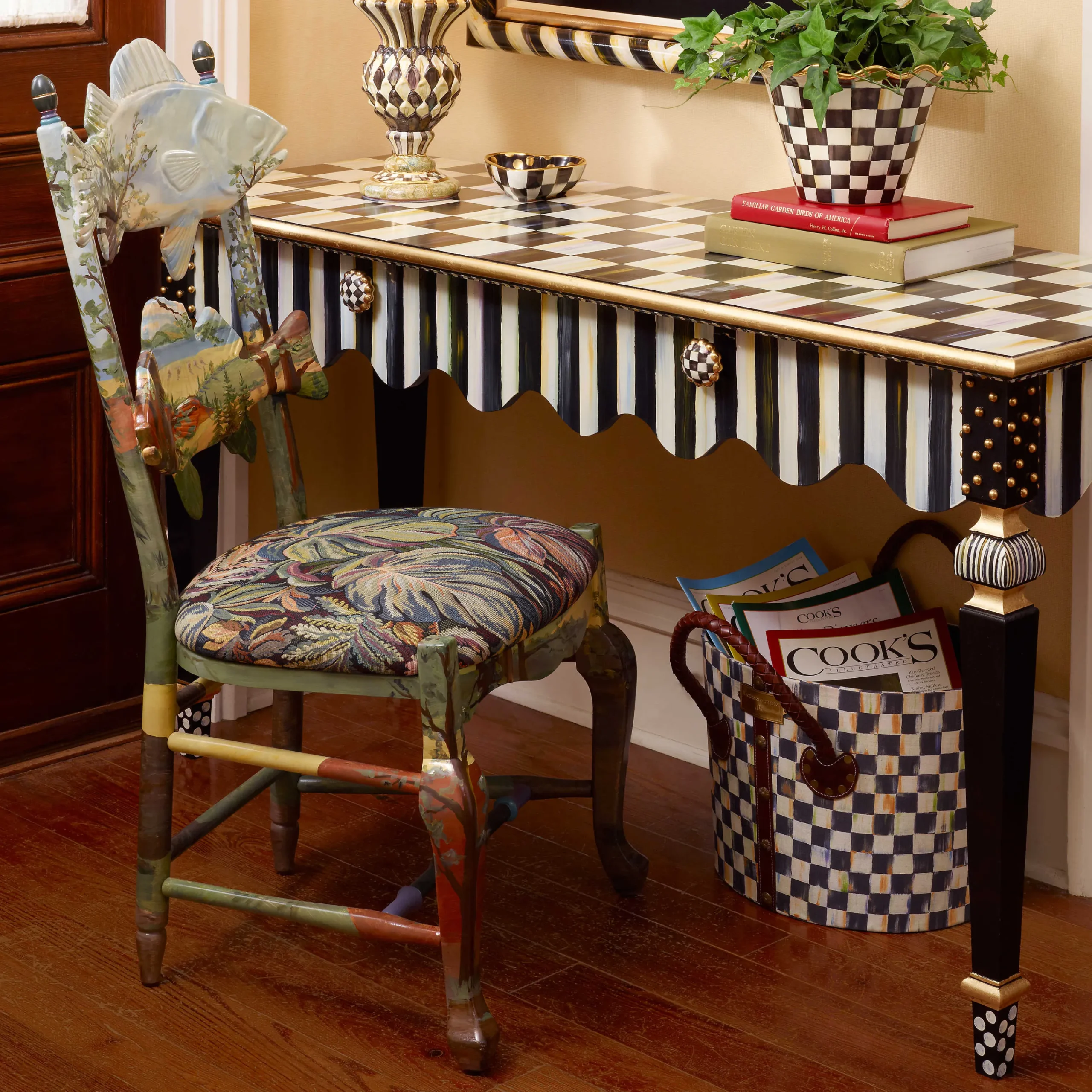 Courtly Stripe Console Table|MacKenzie-Childs Online