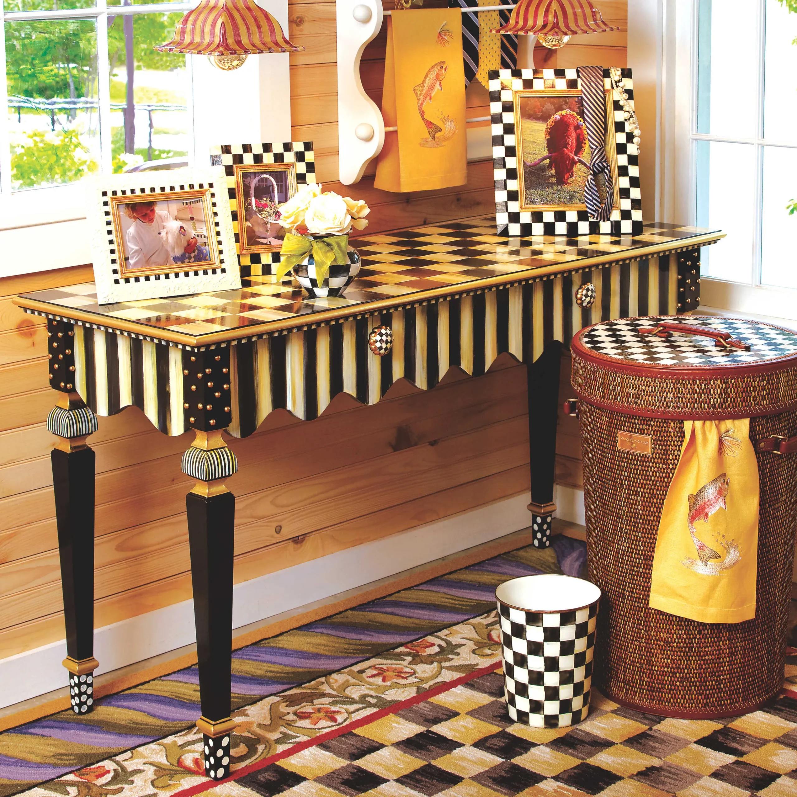 Courtly Stripe Console Table|MacKenzie-Childs Online