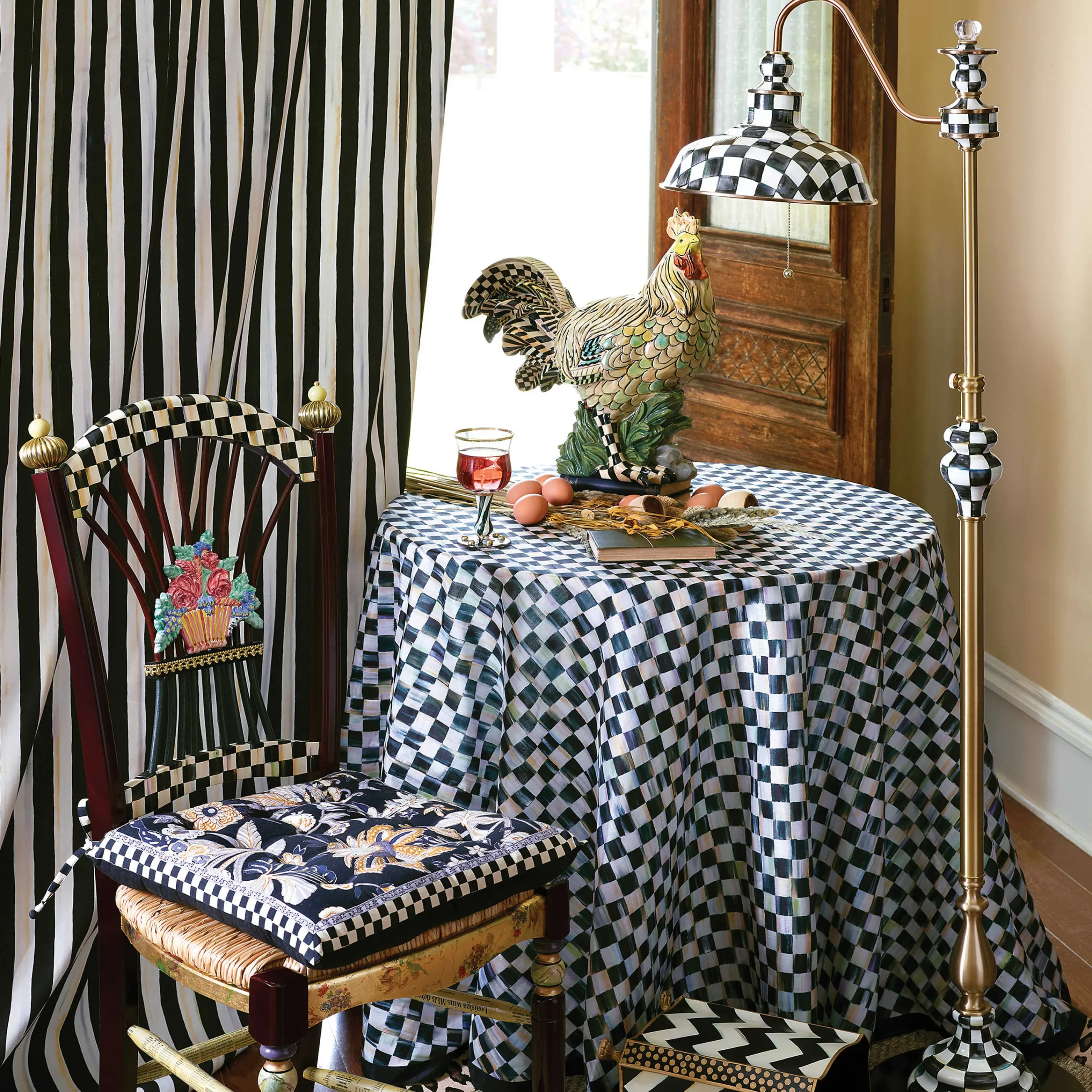 Courtly Stripe Curtain Panel|MacKenzie-Childs Discount