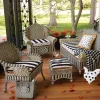 Courtyard Outdoor Ottoman Cushion - Bathing Hut|MacKenzie-Childs Clearance