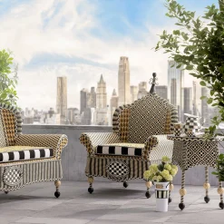 Courtyard Outdoor Wing Chair - Queen Bee|MacKenzie-Childs Clearance