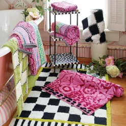 Covent Square Bath Rug - Black & White|MacKenzie-Childs Outlet