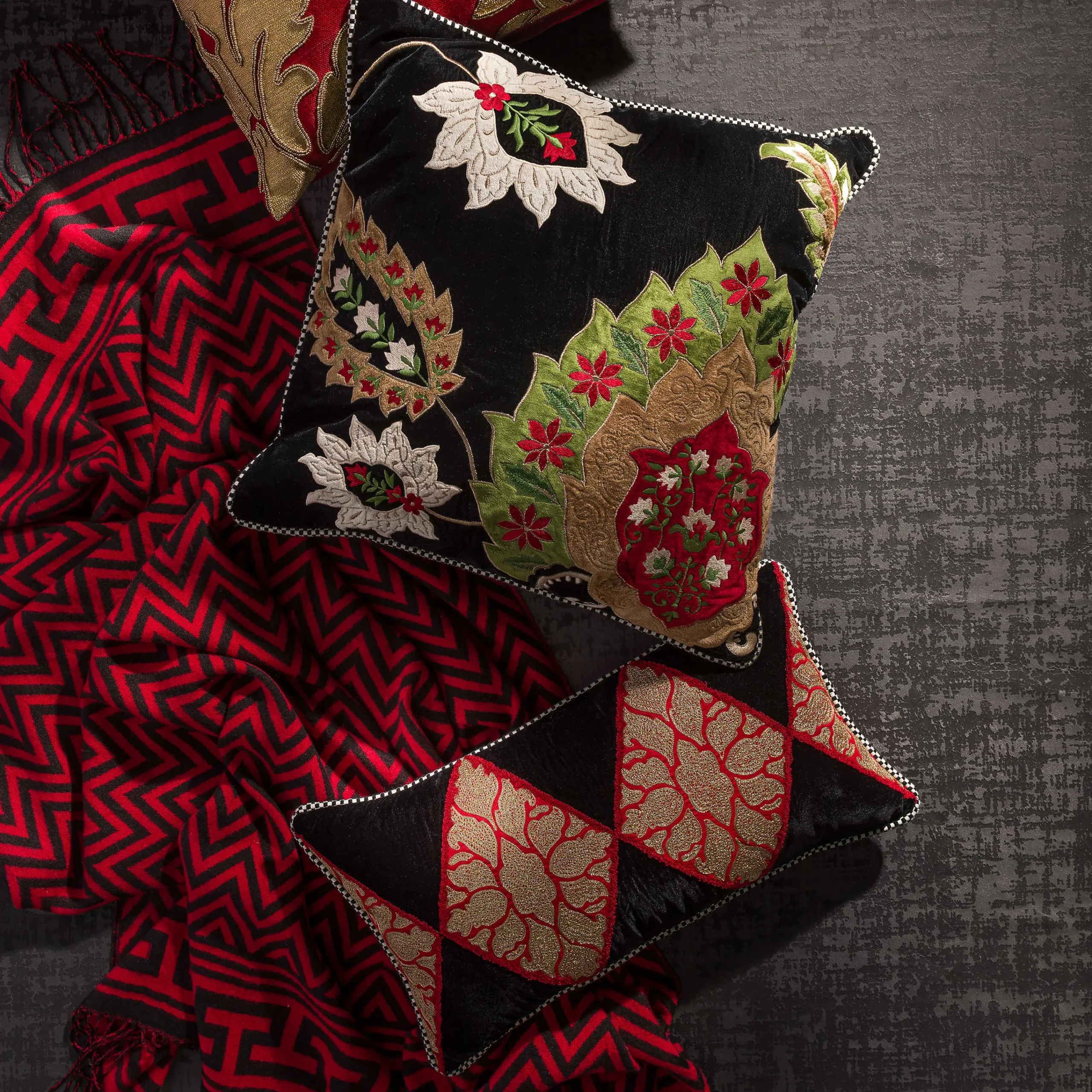 Evenfall Diamond Lumbar Pillow|MacKenzie-Childs Hot