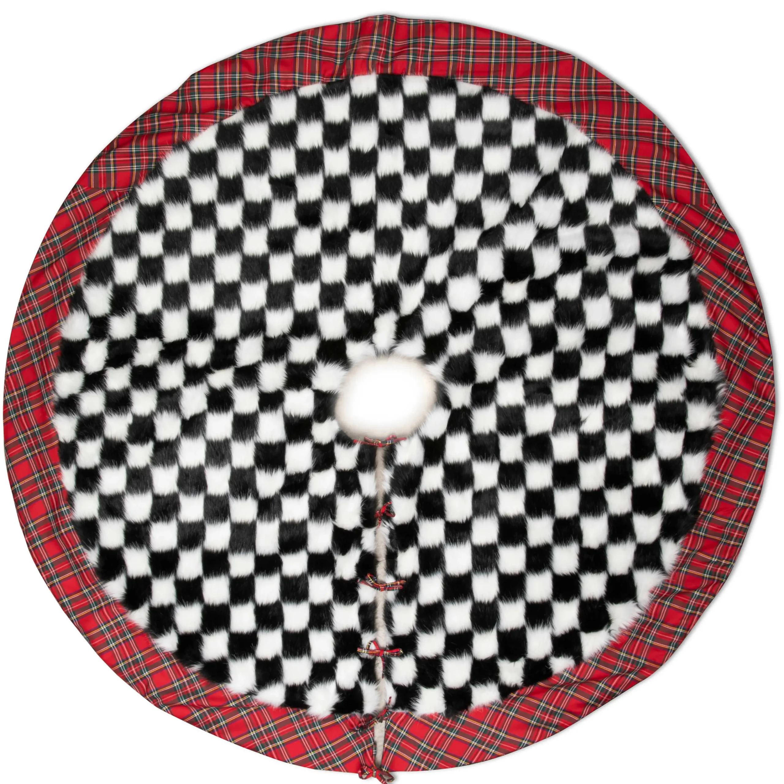 Fab Fur Check Tree Skirt|MacKenzie-Childs Clearance