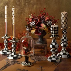Fishnet Sparkle Pillar Candle - 6" - Black|MacKenzie-Childs