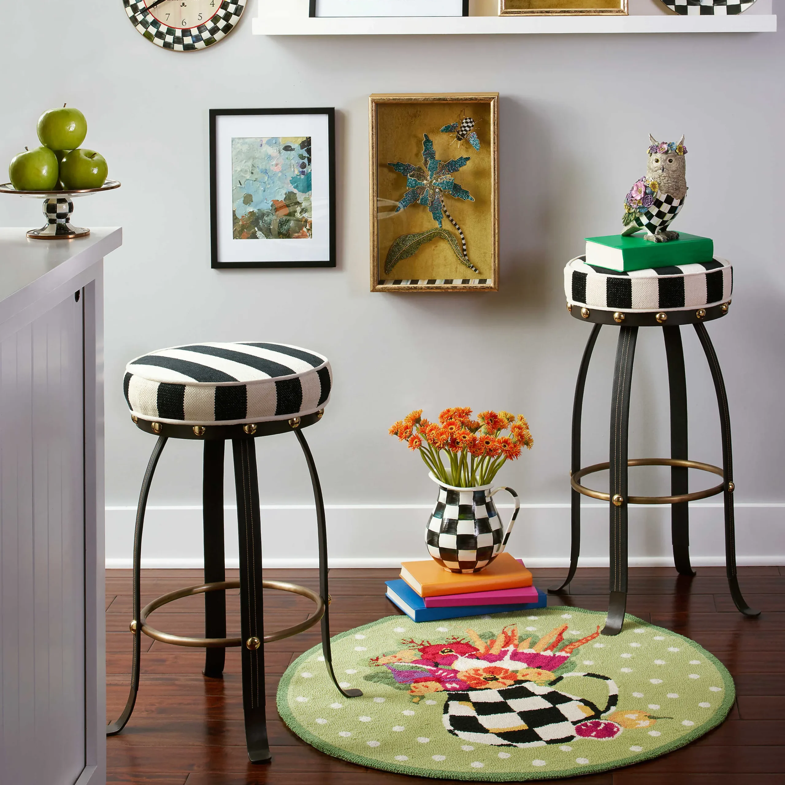 Flatiron Counter Stool - Black|MacKenzie-Childs Hot