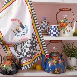 Flower Market 3 Quart Tea Kettle - Lapis|MacKenzie-Childs Best