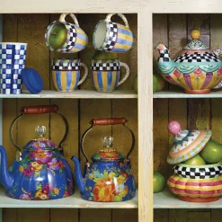 Flower Market 2 Quart Tea Kettle - Lapis|MacKenzie-Childs Sale