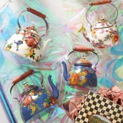 Flower Market 2 Quart Tea Kettle - Lapis|MacKenzie-Childs Sale