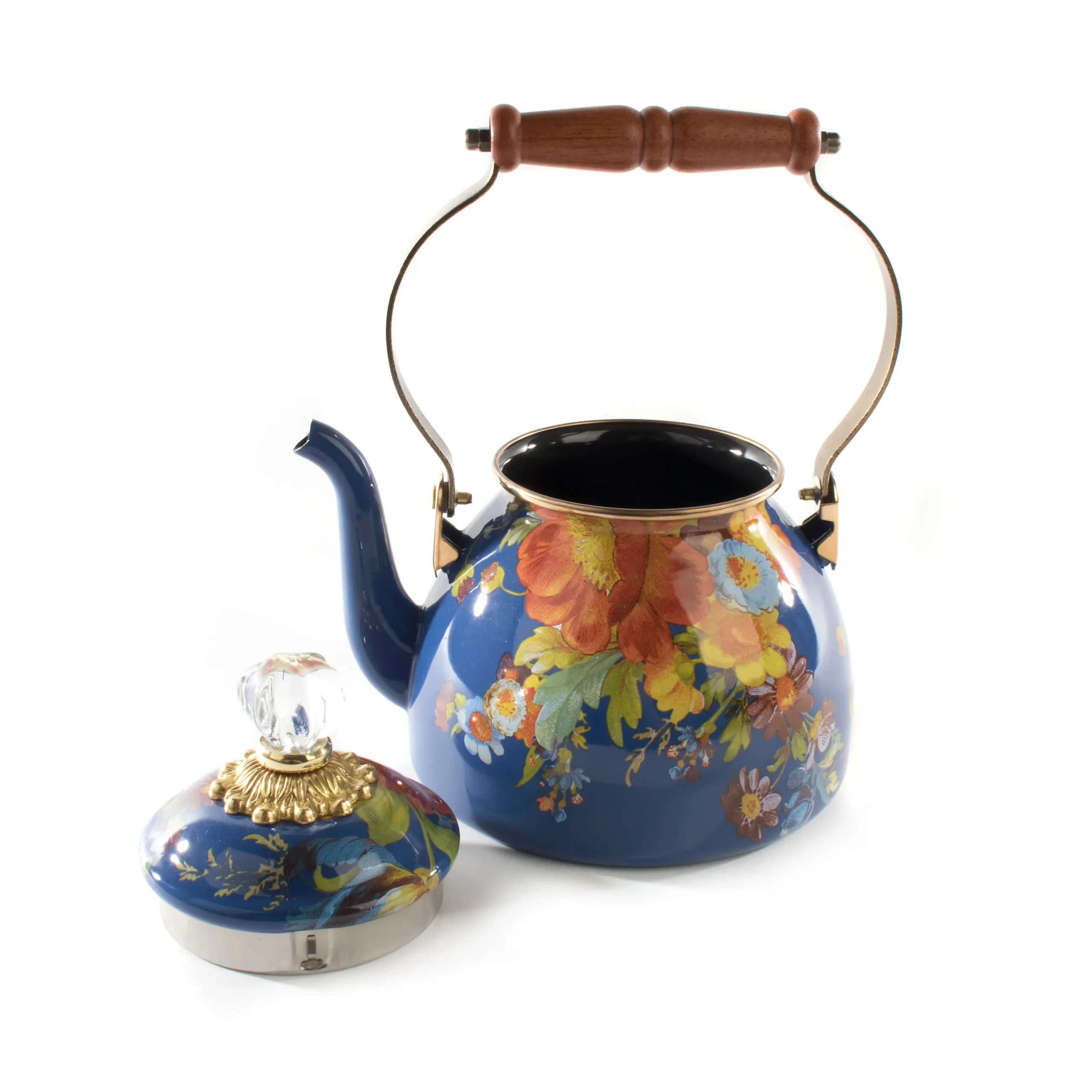 Flower Market 2 Quart Tea Kettle - Lapis|MacKenzie-Childs Sale