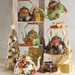 Flower Market 2 Quart Tea Kettle - Green|MacKenzie-Childs Discount