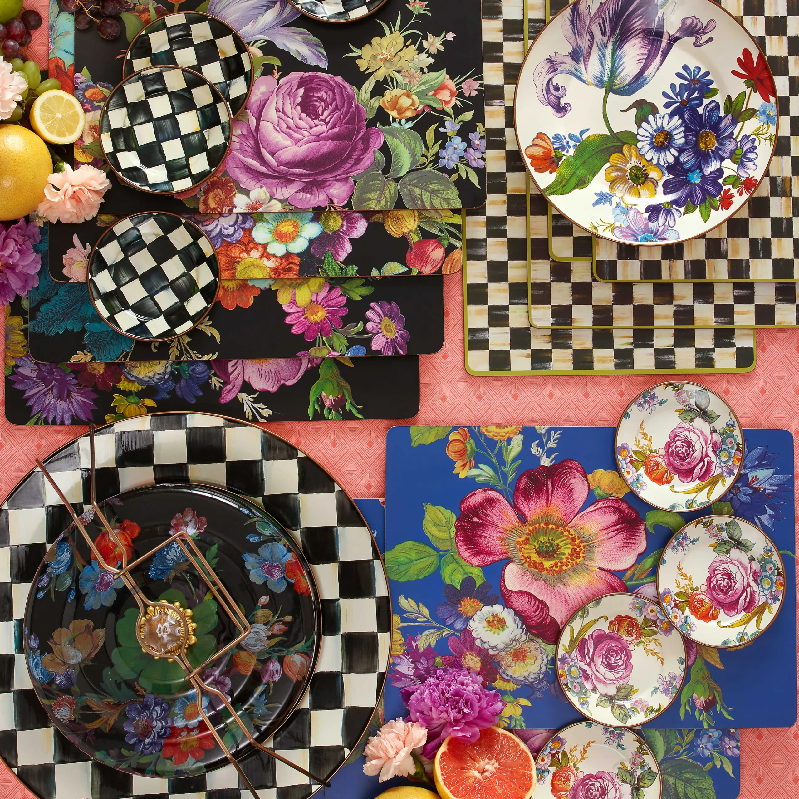 Flower Market Appetizer Plates - Set Of 4|MacKenzie-Childs Outlet