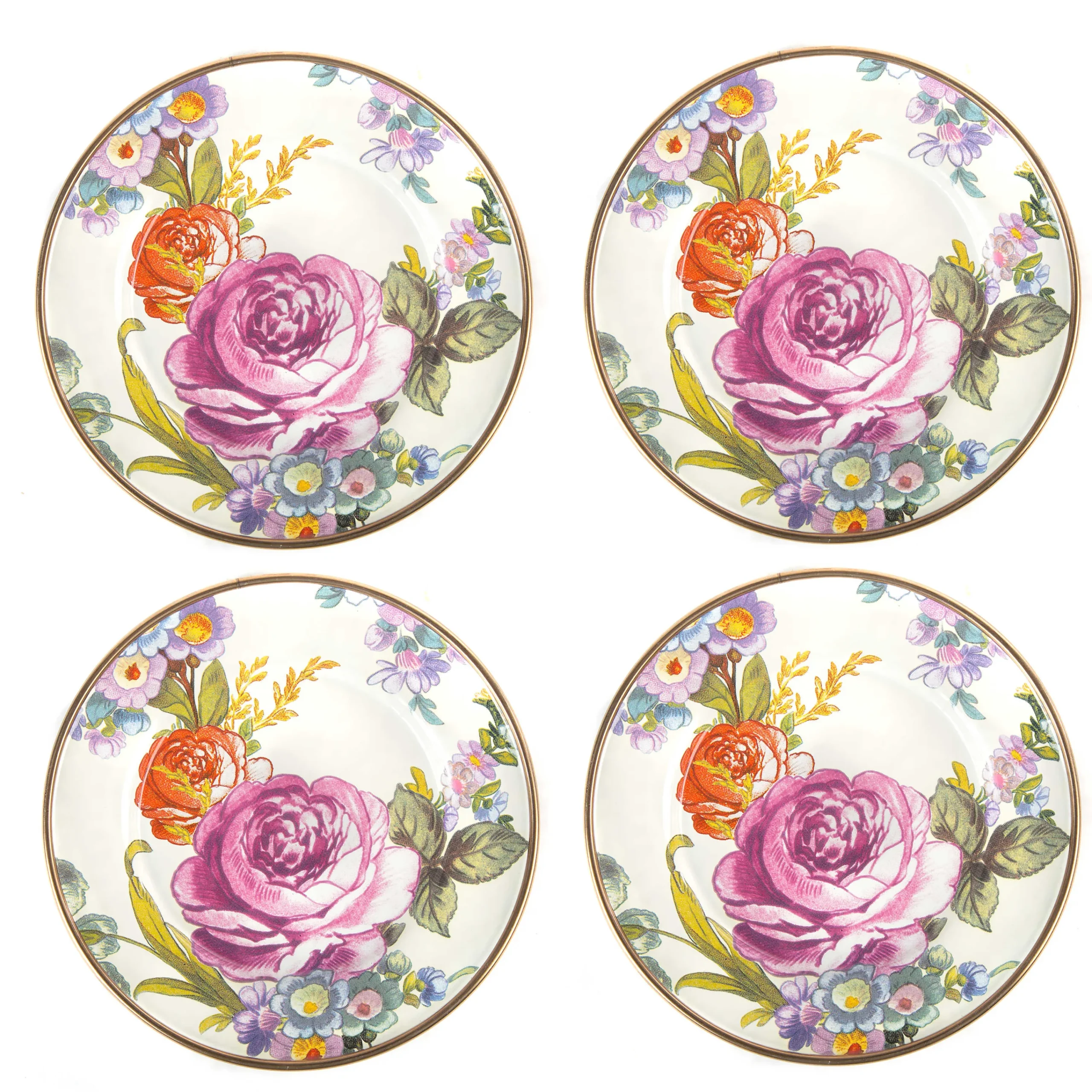 Flower Market Appetizer Plates - Set Of 4|MacKenzie-Childs Outlet