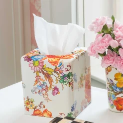 Flower Market Boutique Tissue Box Cover - White|MacKenzie-Childs Best