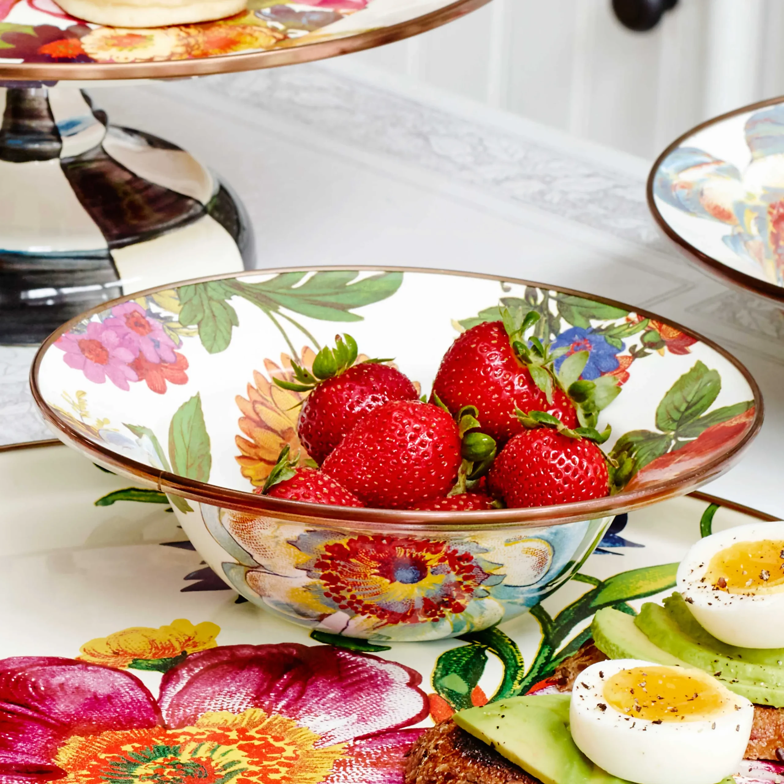 Flower Market Breakfast Bowl - White|MacKenzie-Childs Hot