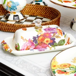 Flower Market Butter Box - White|MacKenzie-Childs Outlet