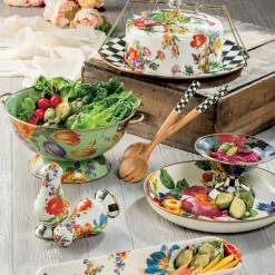 Flower Market Cake Carrier - White|MacKenzie-Childs Best