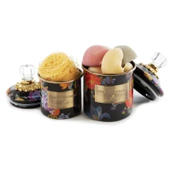Flower Market Demi Canister - Black|MacKenzie-Childs Discount