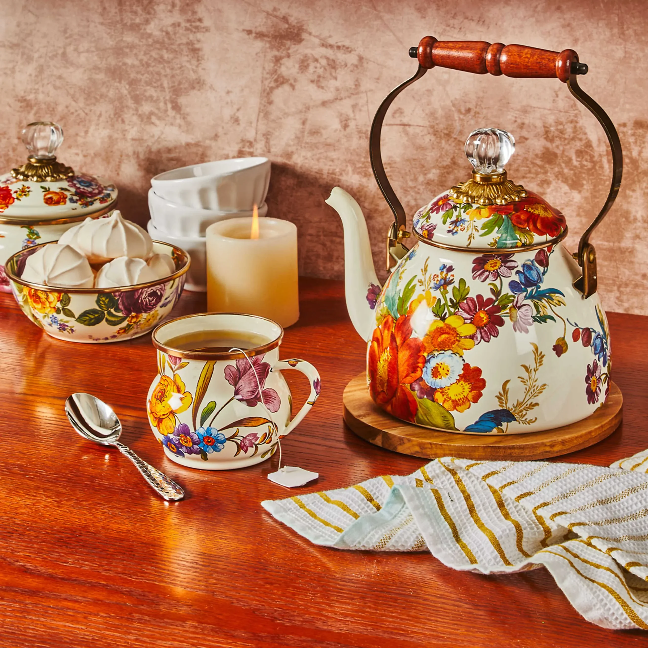 Flower Market Everyday Bowl - White|MacKenzie-Childs Sale