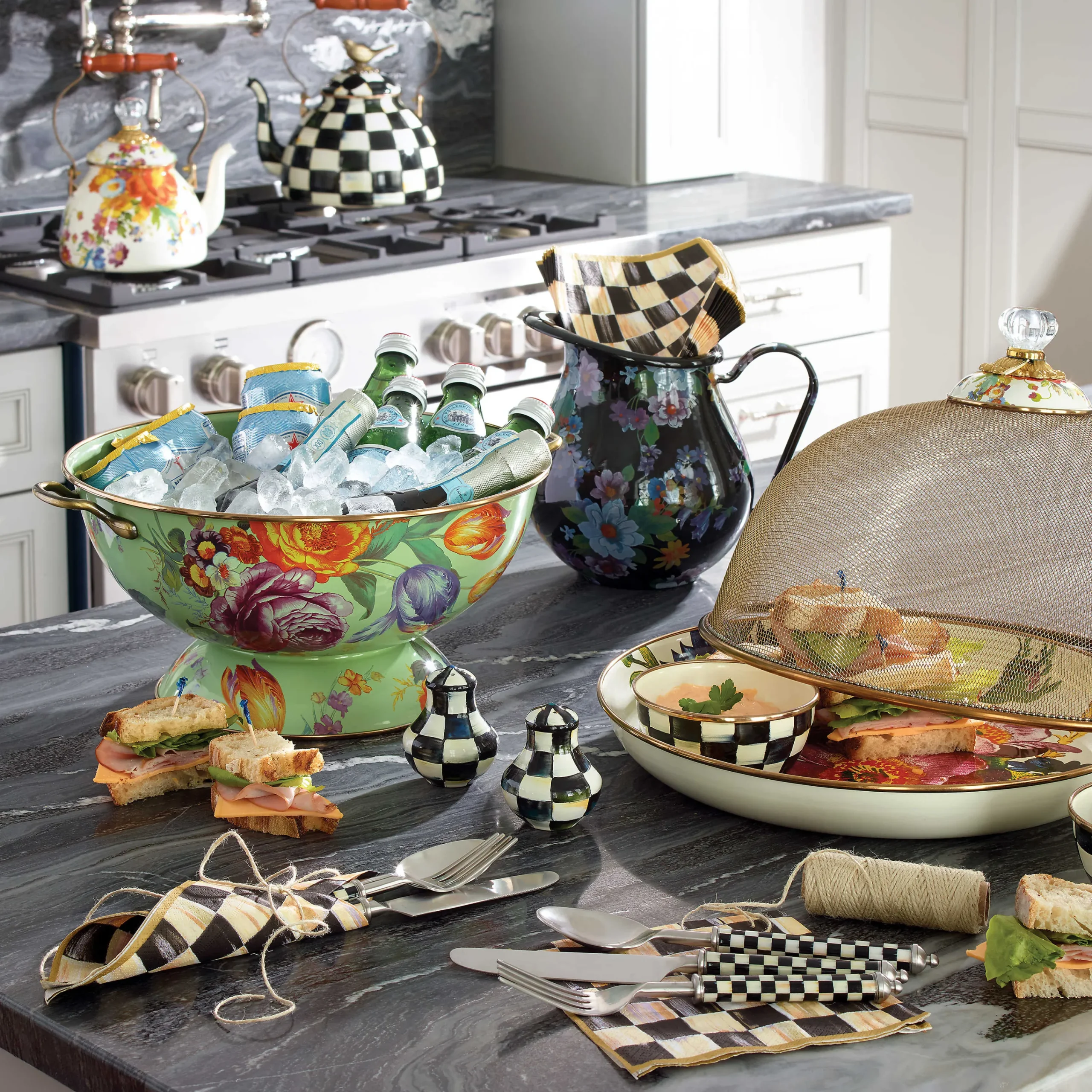 Flower Market Everything Bowl - Green|MacKenzie-Childs