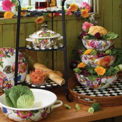 Flower Market Extra Large Everyday Bowl - White|MacKenzie-Childs Online