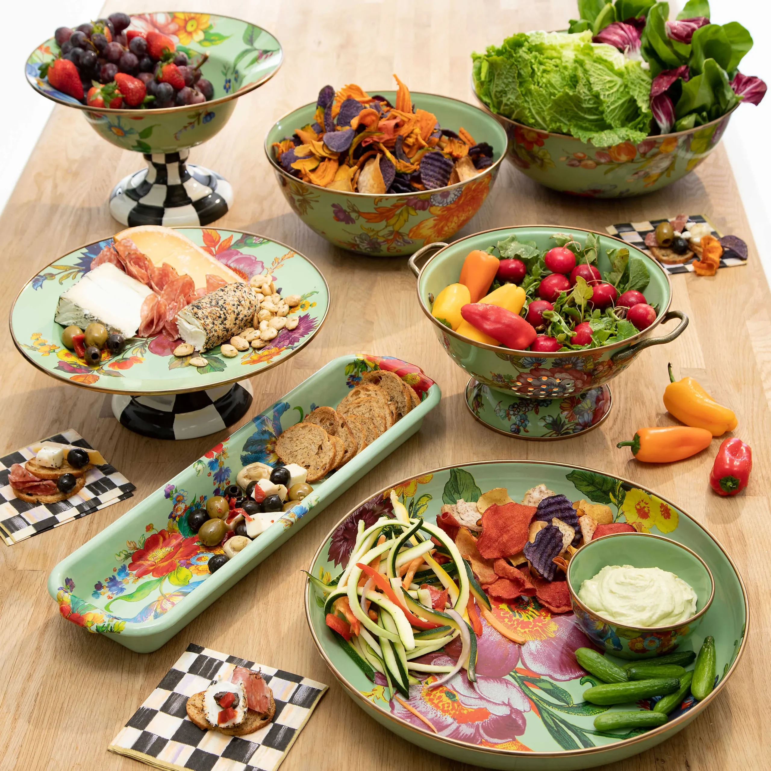 Flower Market Extra Large Everyday Bowl - Green|MacKenzie-Childs Sale
