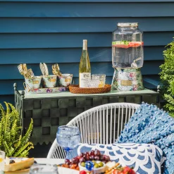 Flower Market Galvanized Herb Pots With Tray - Set Of 3|MacKenzie-Childs