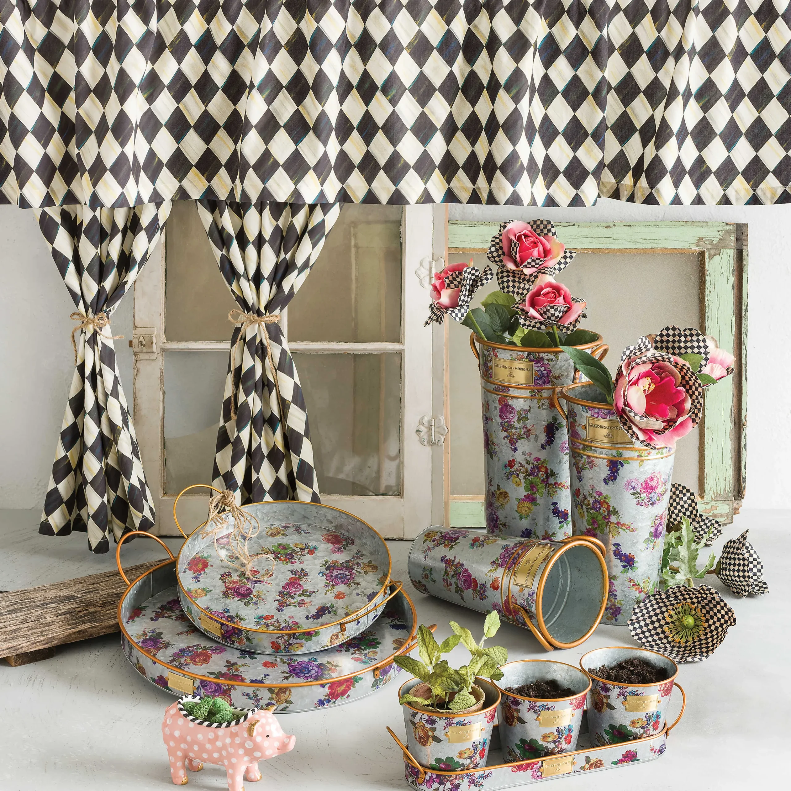 Flower Market Galvanized Flower Buckets - Set Of 3|MacKenzie-Childs Best