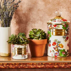 Flower Market Large Canister - White|MacKenzie-Childs Sale