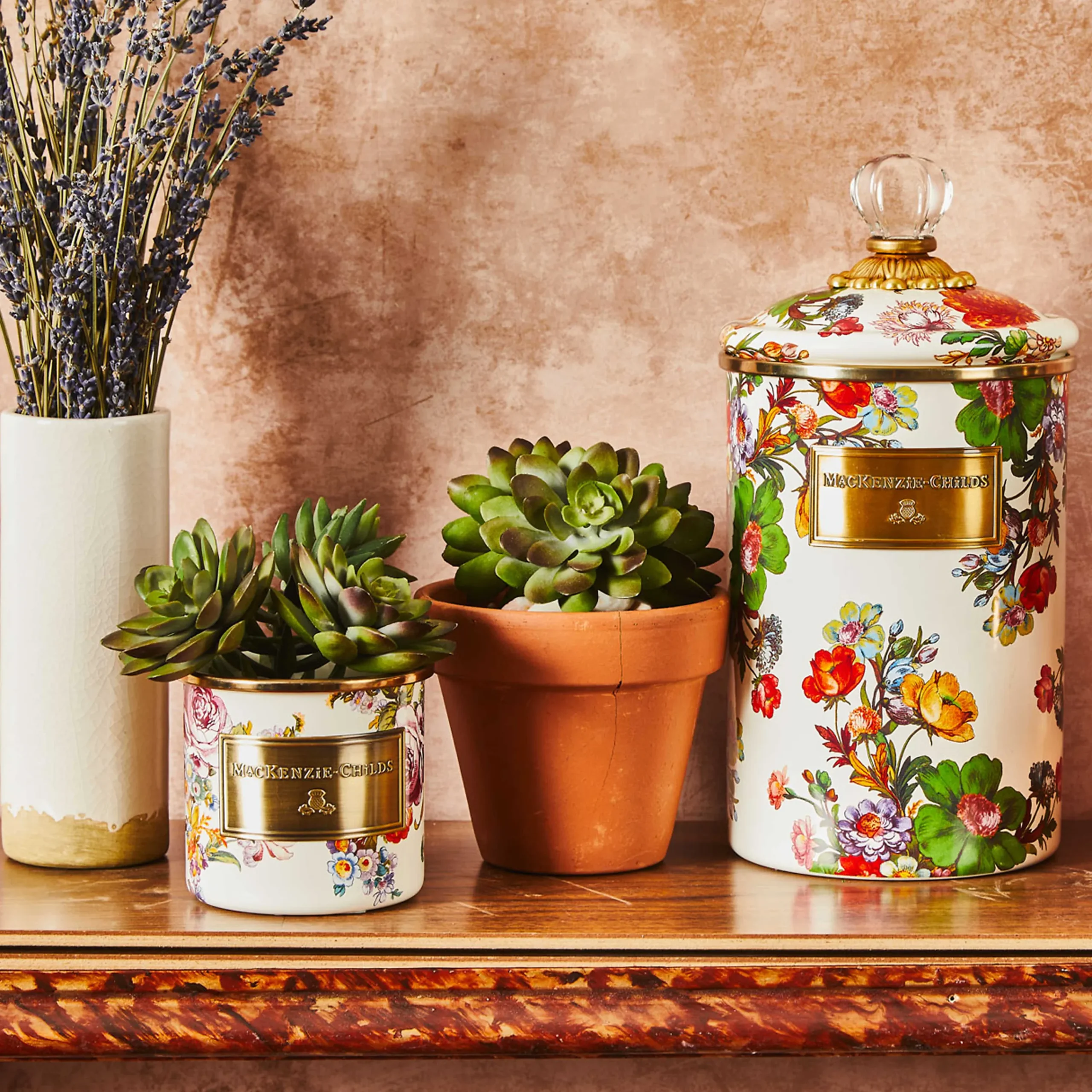 Flower Market Large Canister - White|MacKenzie-Childs Sale