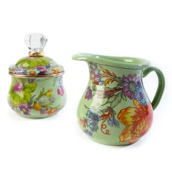 Flower Market Lidded Sugar Bowl - Green|MacKenzie-Childs