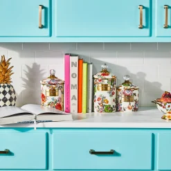 Flower Market Medium Canister - White|MacKenzie-Childs Discount