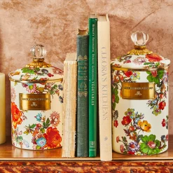 Flower Market Medium Canister - White|MacKenzie-Childs Discount