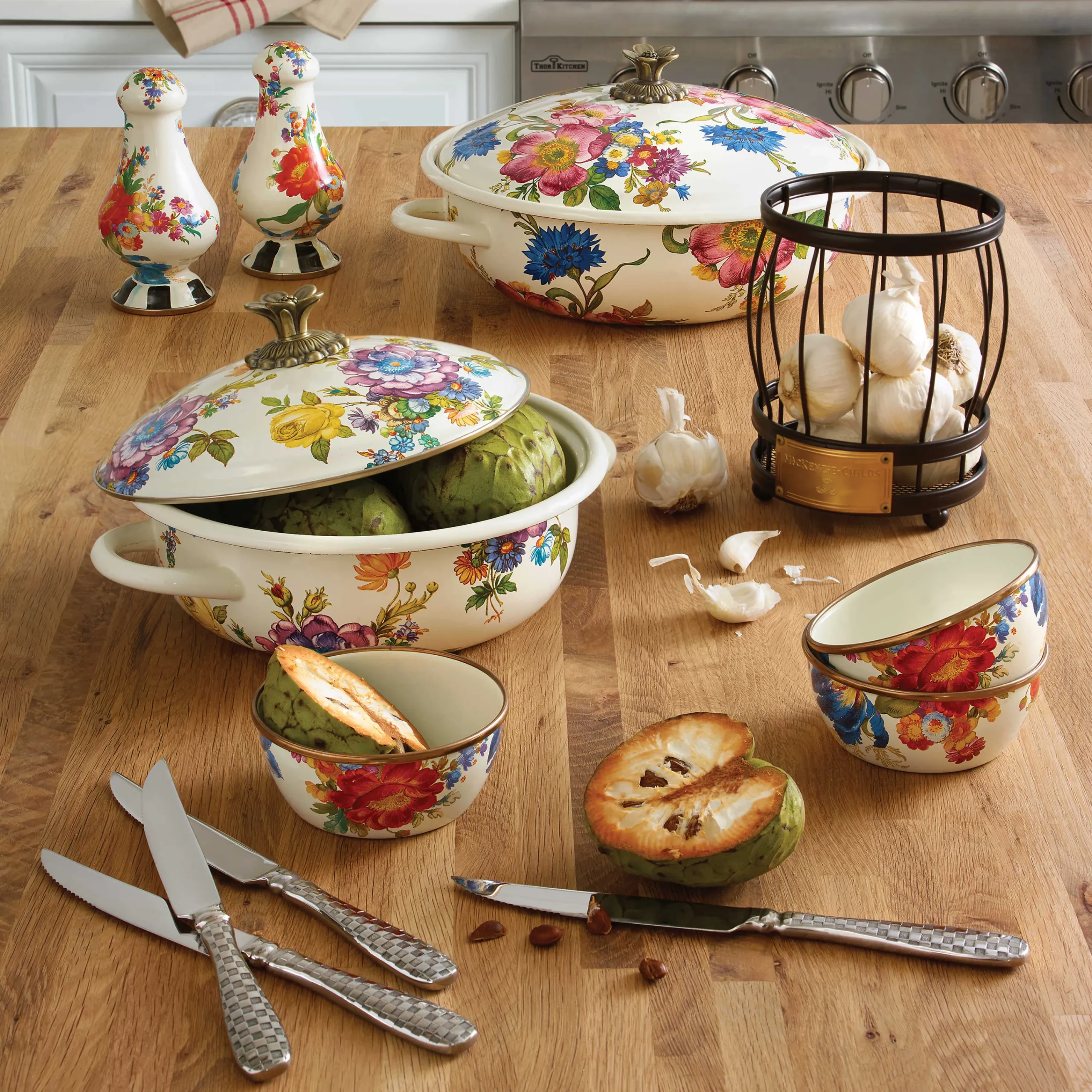 Flower Market Pinch Bowl - White|MacKenzie-Childs Outlet